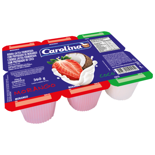 MORANGO E COCO BANDEJA 360g CAROLINA