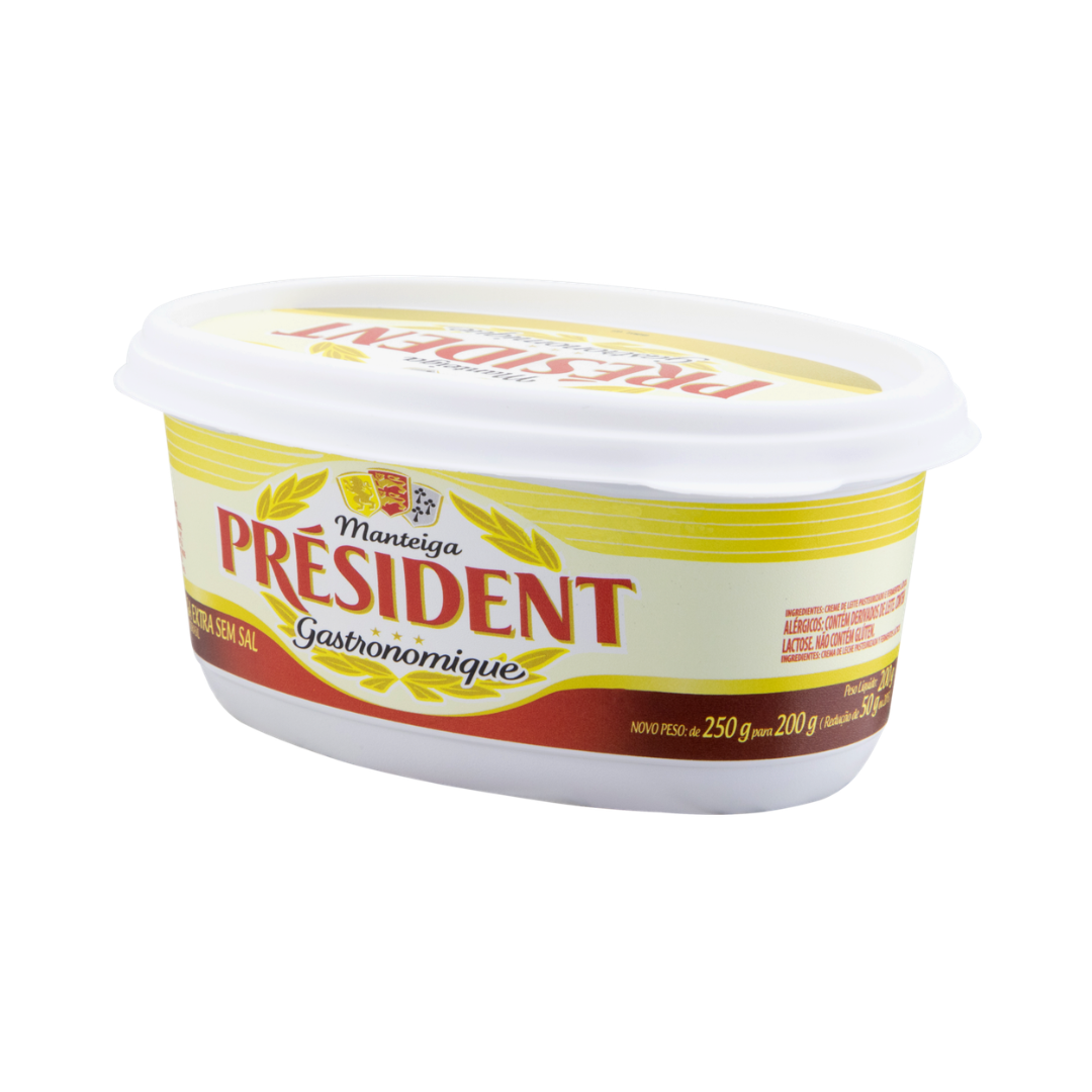 Manteiga Extra sem Sal Président Gastronomique Pote 200g