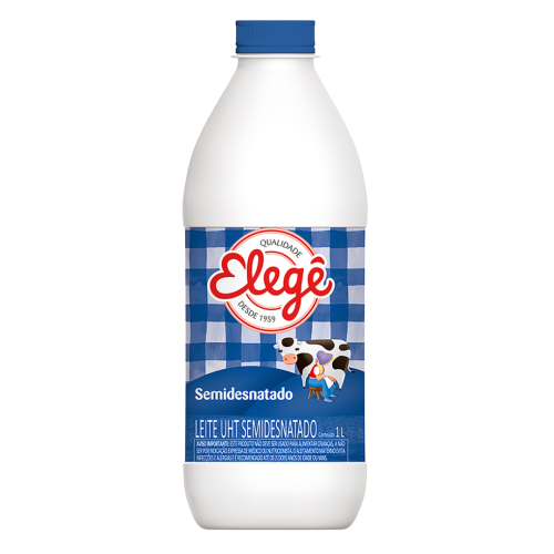 Leite UHT Semidesnatado Elegê Garrafa 1l