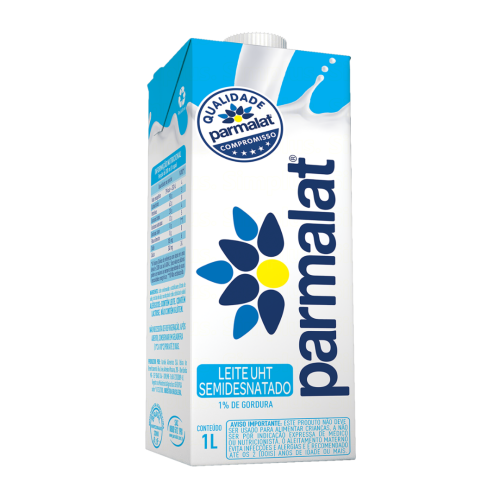 Leite UHT Semidesnatado Parmalat Caixa com Tampa 1l