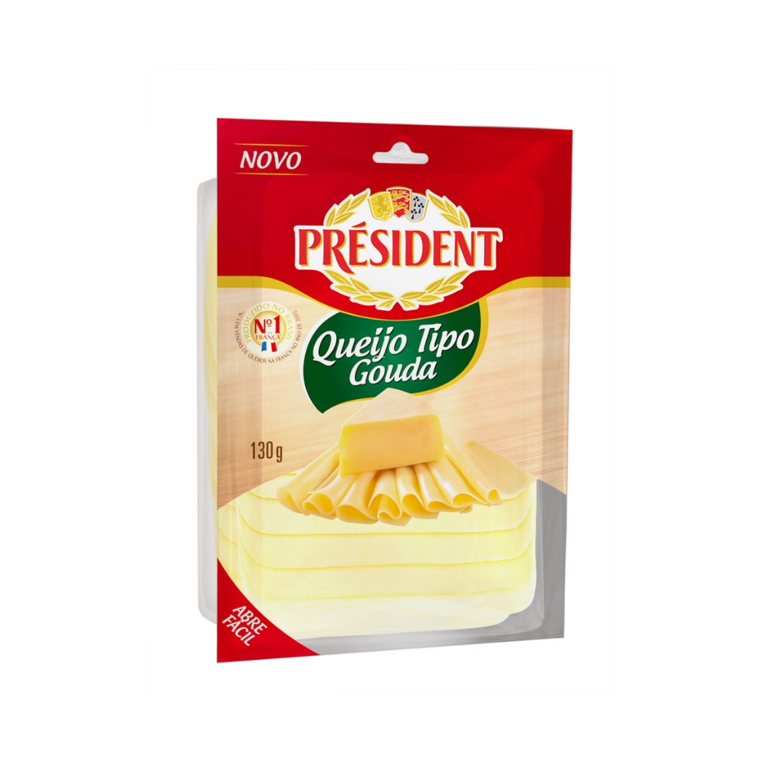 Queijo Gouda Fatiado Président 130g