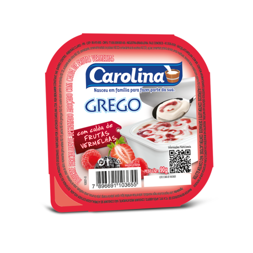 IOGURTE DE FRUTAS VERMELHAS GREGO 90G CAROLINA