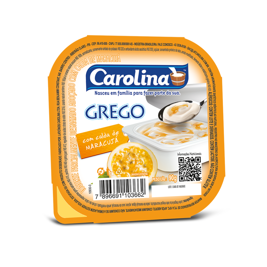 IOGURTE DE MARACUJA GREGO 90G CAROLINA