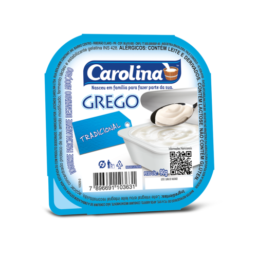 IOGURTE TRADICIONAL GREGO 90G CAROLINA