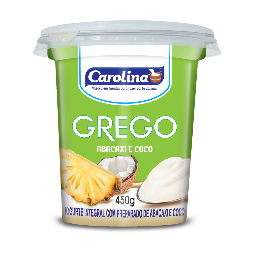 IOGURTE DE ABACAXI COM COCO GREGO 450G CAROLINA