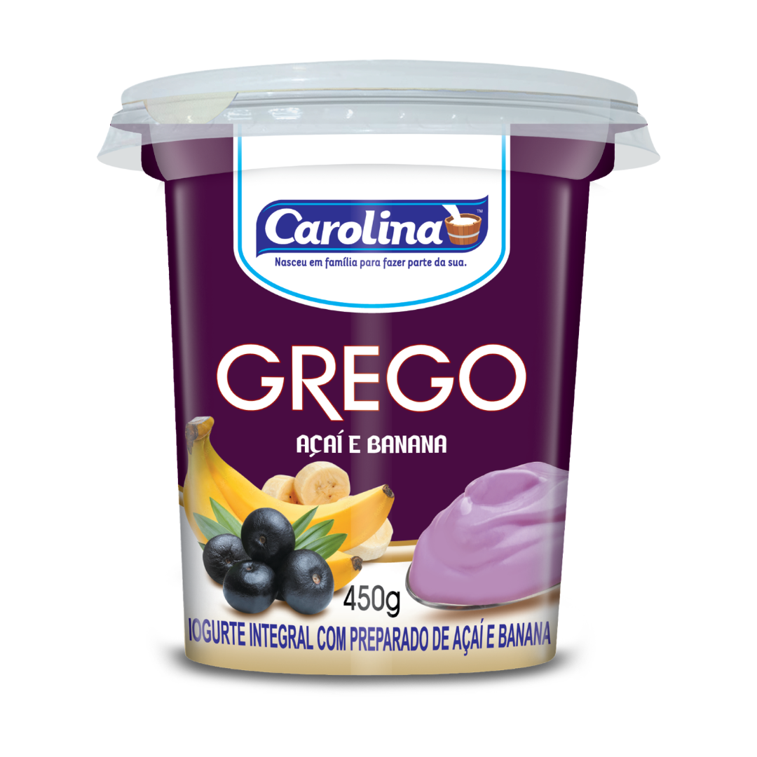IOGURTE DE AÇAÍ COM BANANA GREGO 450G CAROLINA