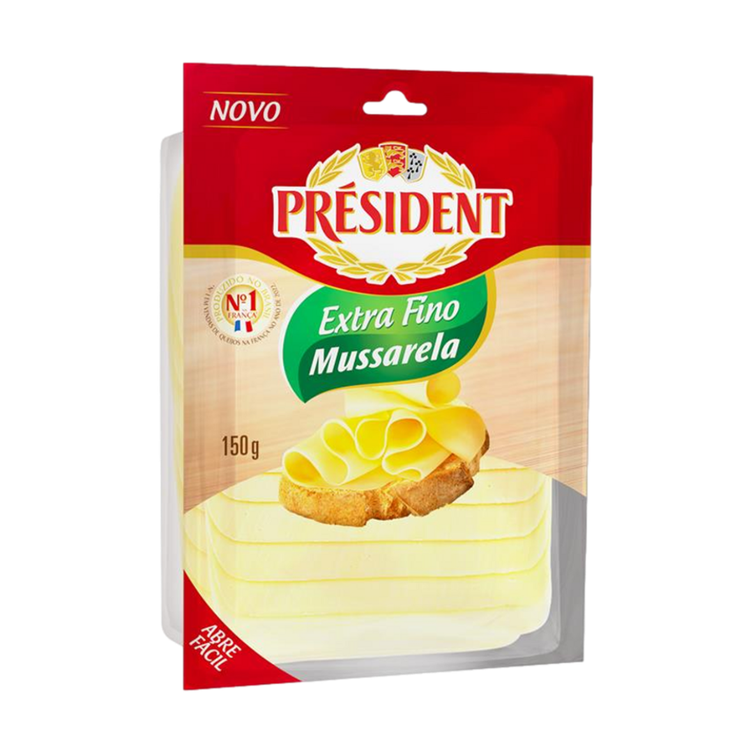 Queijo Mussarela Fatiado Extrafino Président 150g