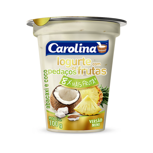 Iogurte de abacaxi com coco 100g Carolina