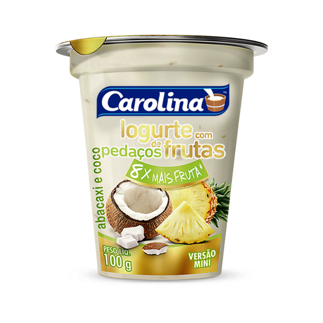 Iogurte de abacaxi com coco 100g Carolina