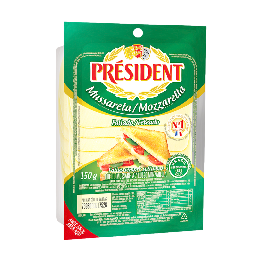 Queijo Mussarela Fatiado Président 150g