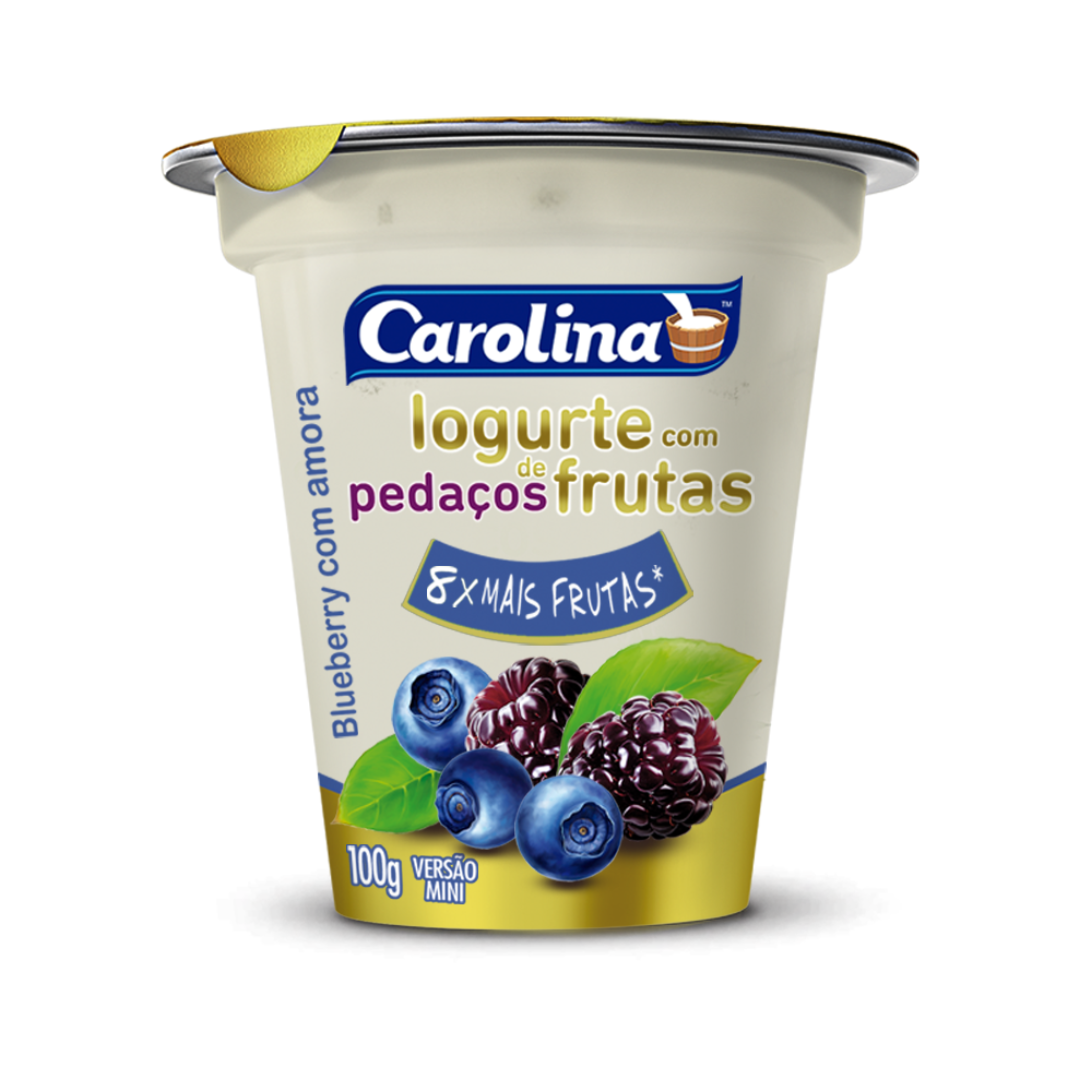 Iogurte de Blueberry com Amora Mini 100g - Mais Frutas Iogurte Carolina