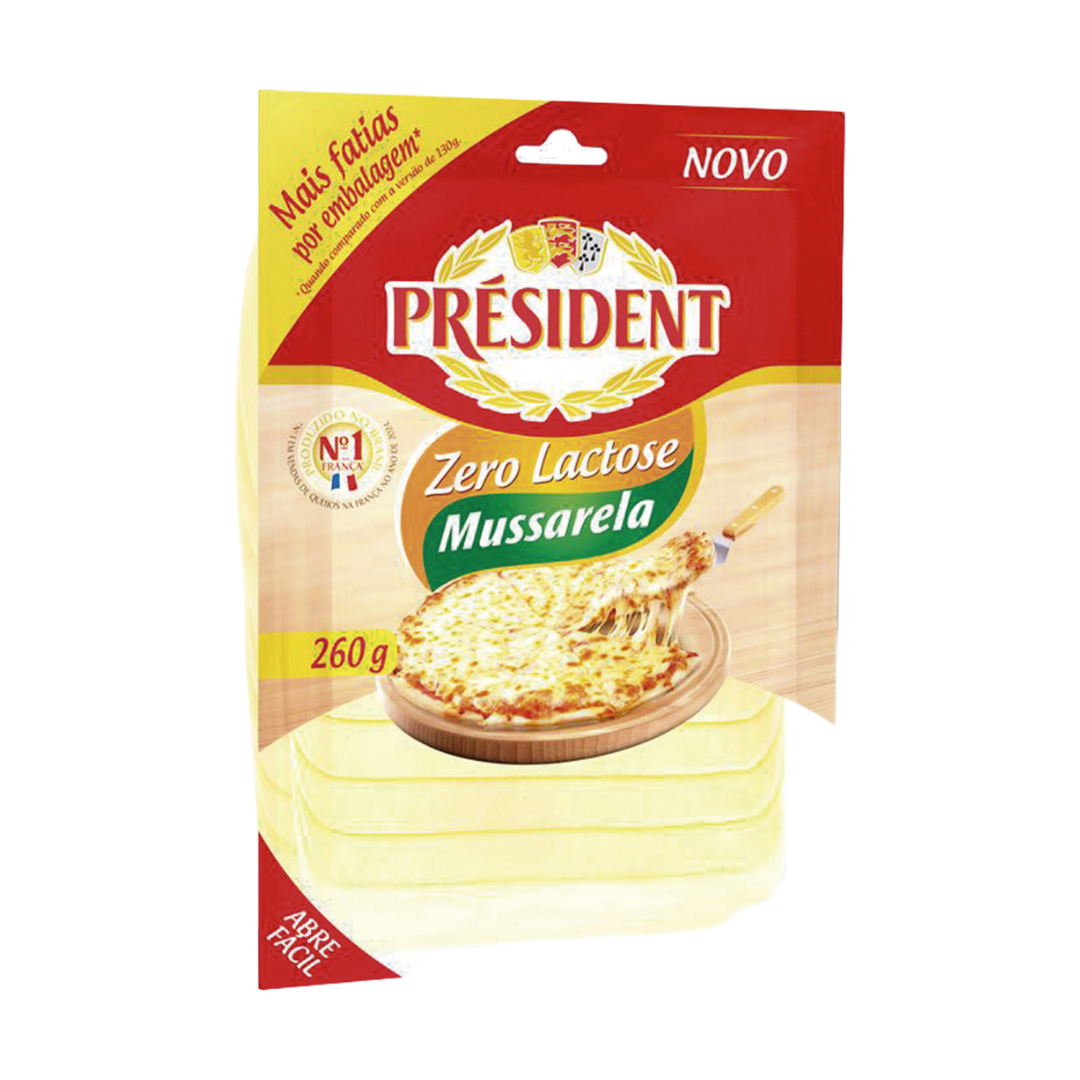 Queijo Mussarela Fatiado Zero Lactose 260g Président