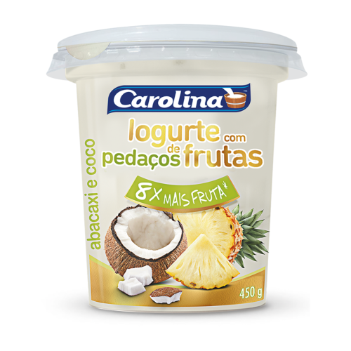 IOGURTE DE ABACAXI E COCO 450g CAROLINA