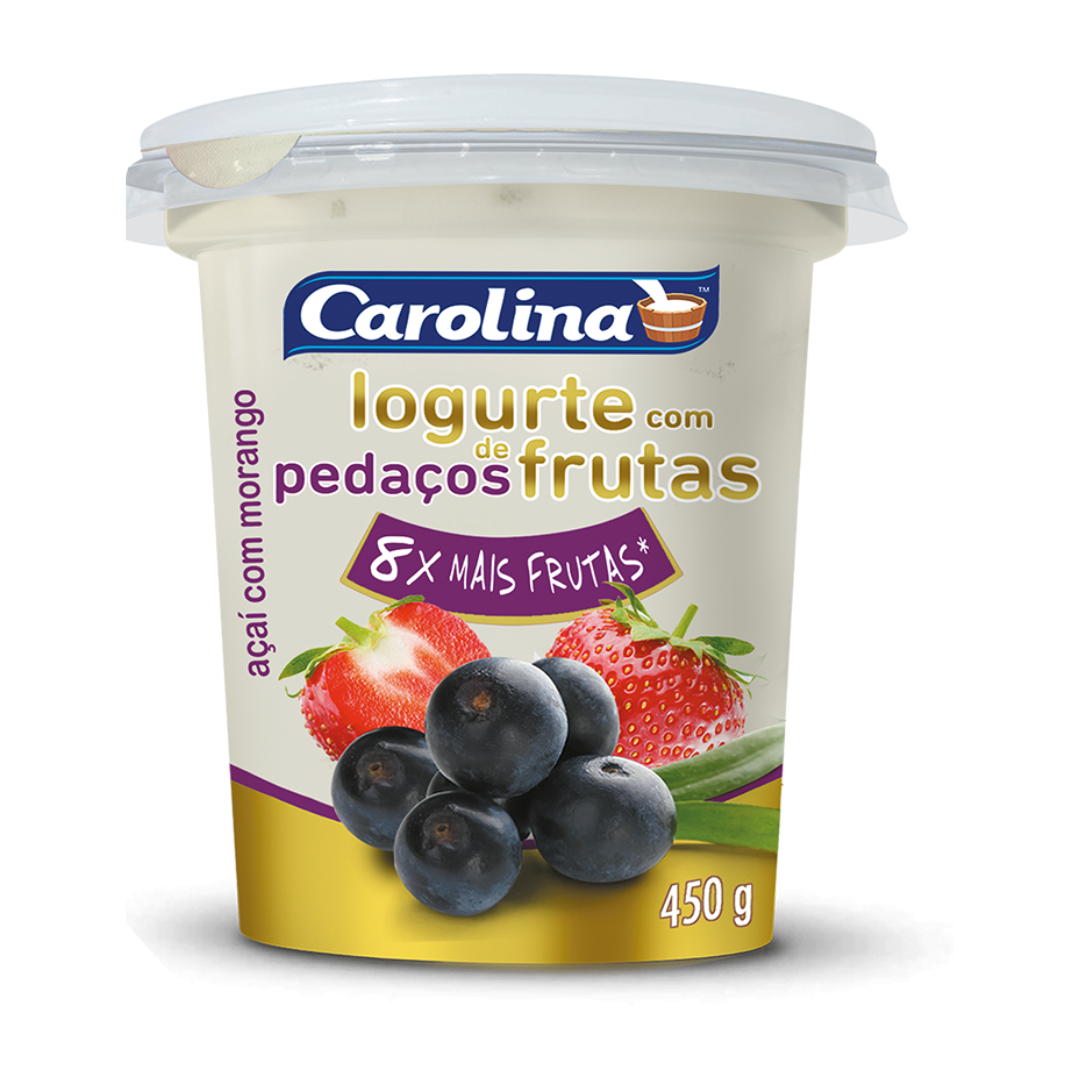 IOGURTE DE AÇAI COM MORANGO 450g CAROLINA
