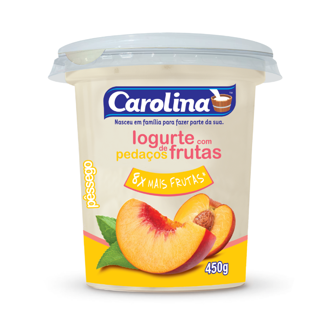 IOGURTE DE PÊSSEGO 450g CAROLINA
