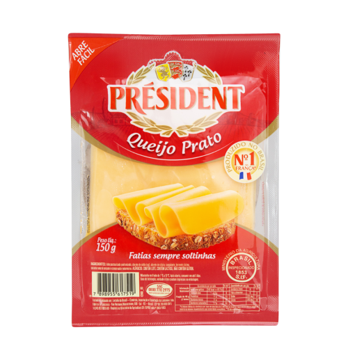 Queijo Prato Fatiado Président 150g