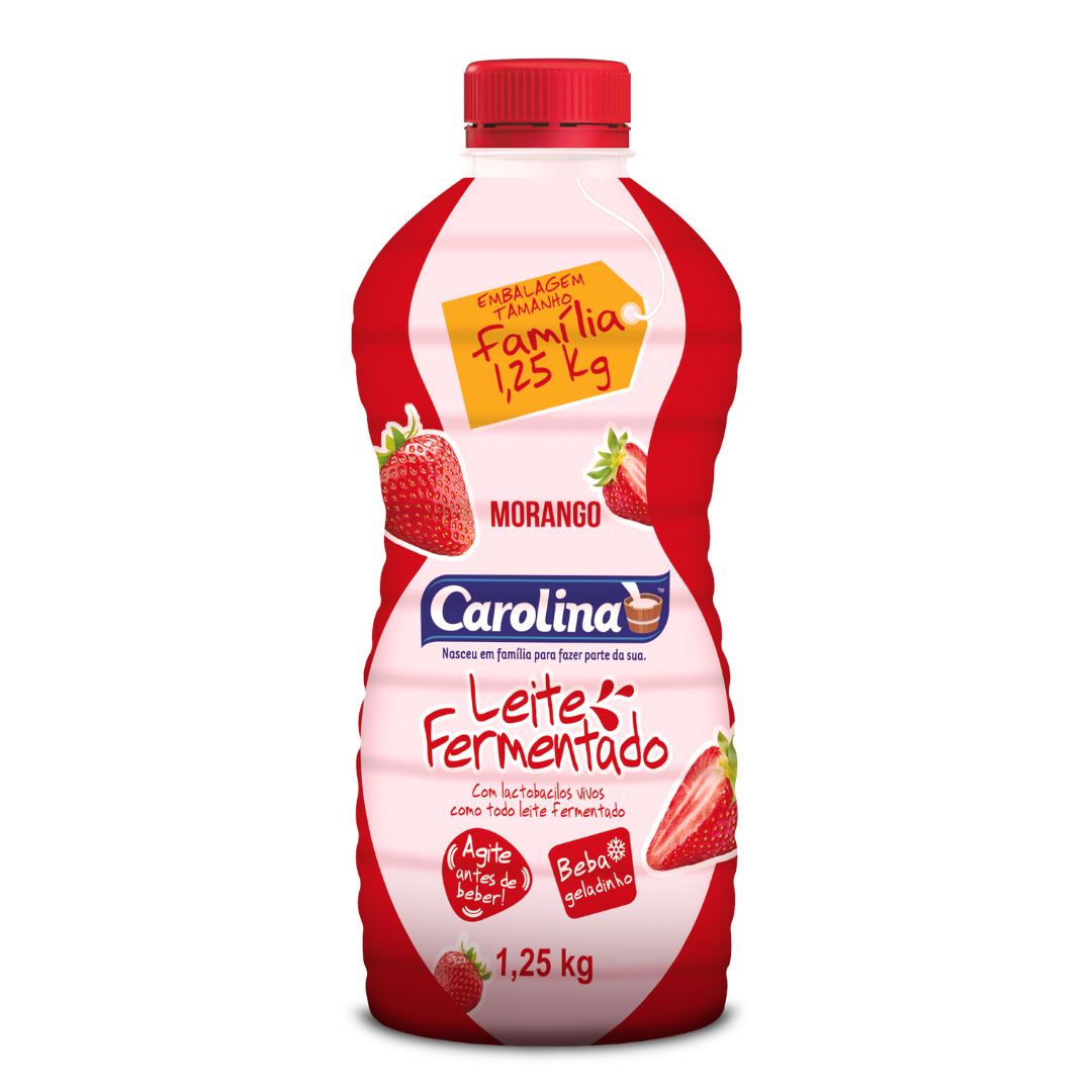 LEITE FERMENTADO DE MORANGO CAROLINA 1250g