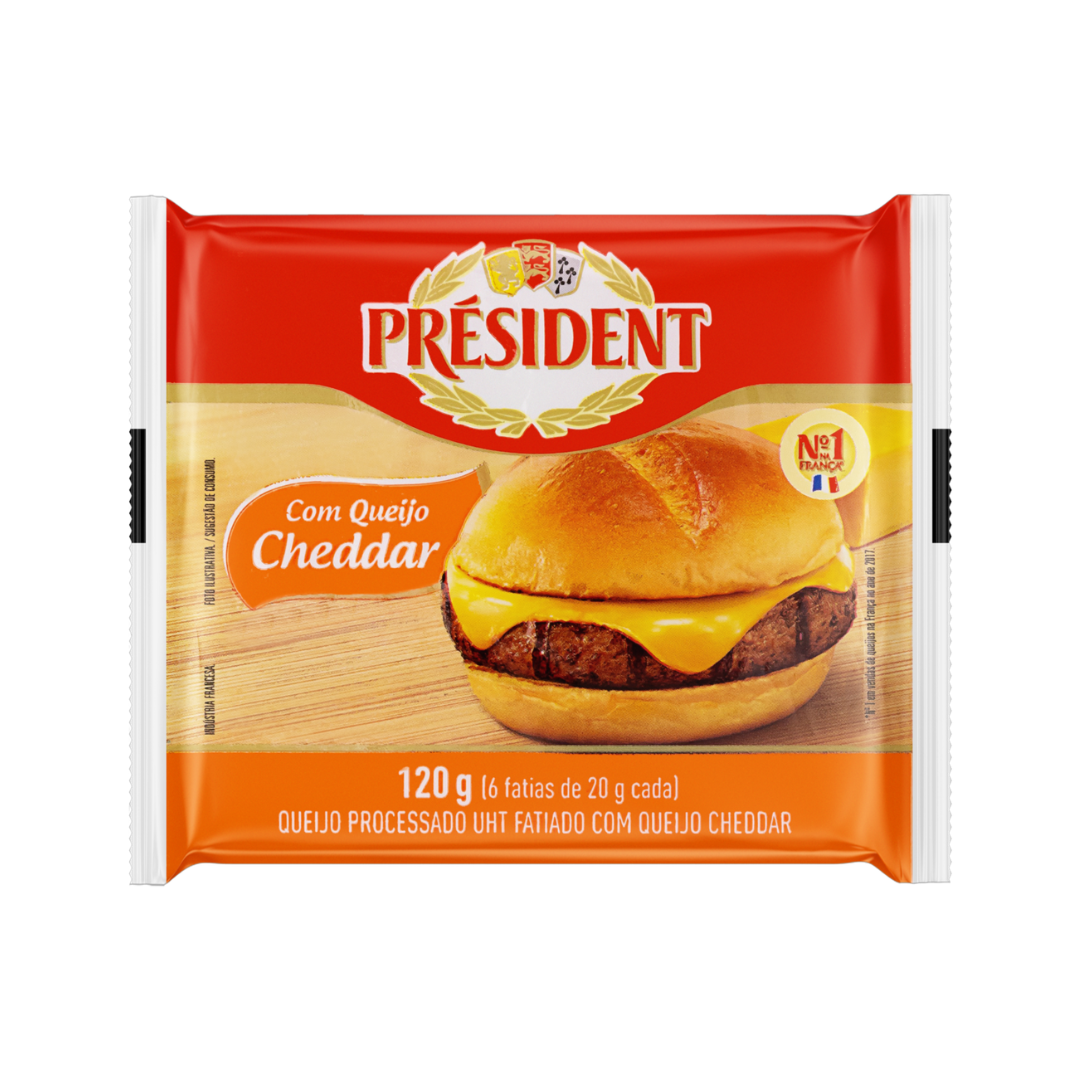 Queijo Processado UHT Cheddar Président 120g