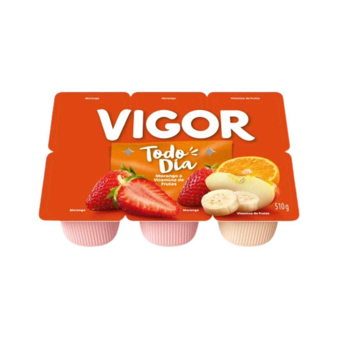 Vigor iogurte todo dia morango e vitamina de frutas 510g