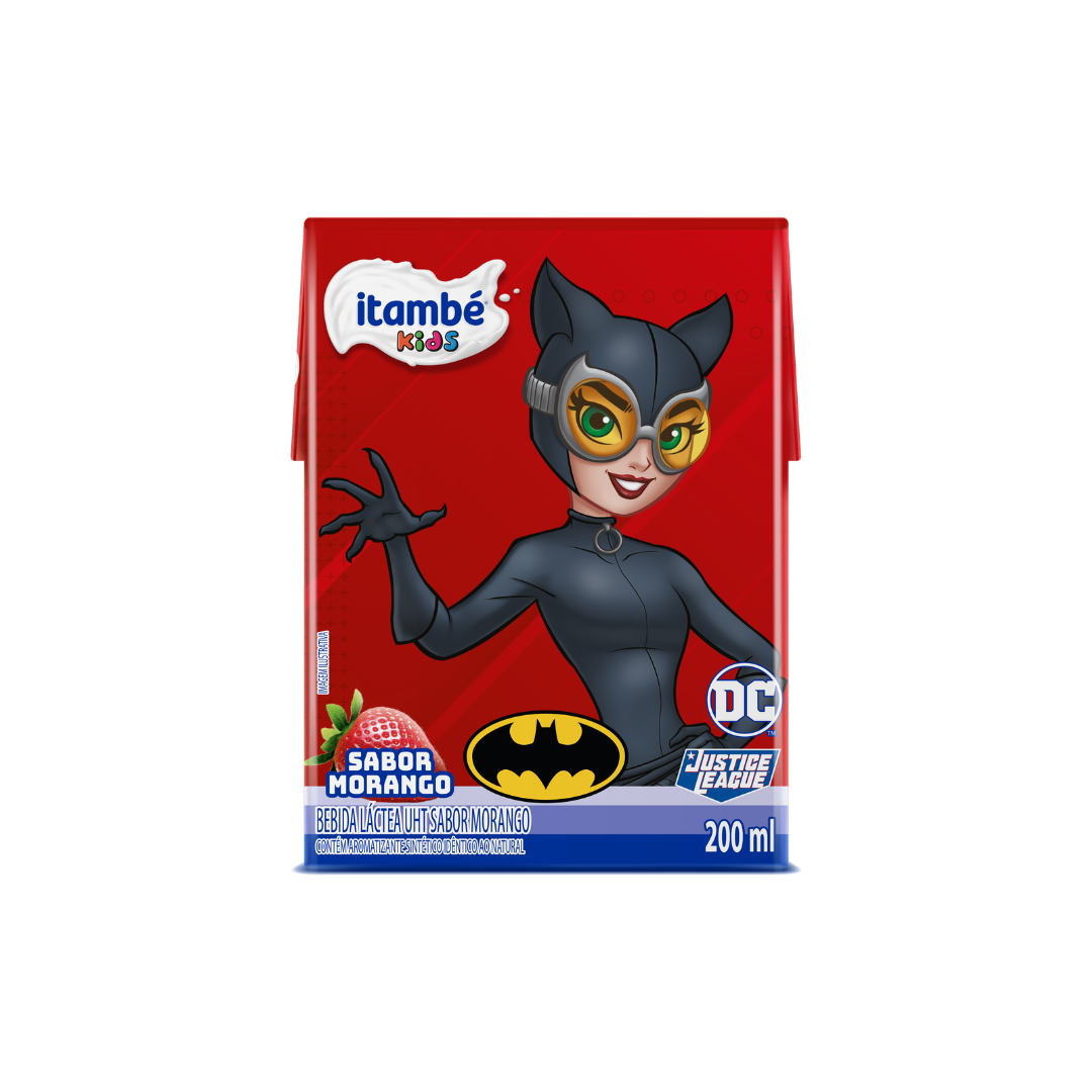 ITAMBÉ KIDS MULHER GATO BEBIDA LÁCTEA MORANGO 200ML