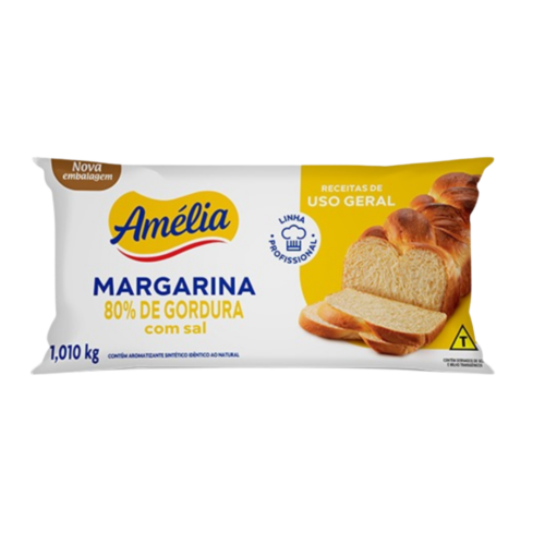 Amélia margarina 80% de gordura com sal 1,010KG