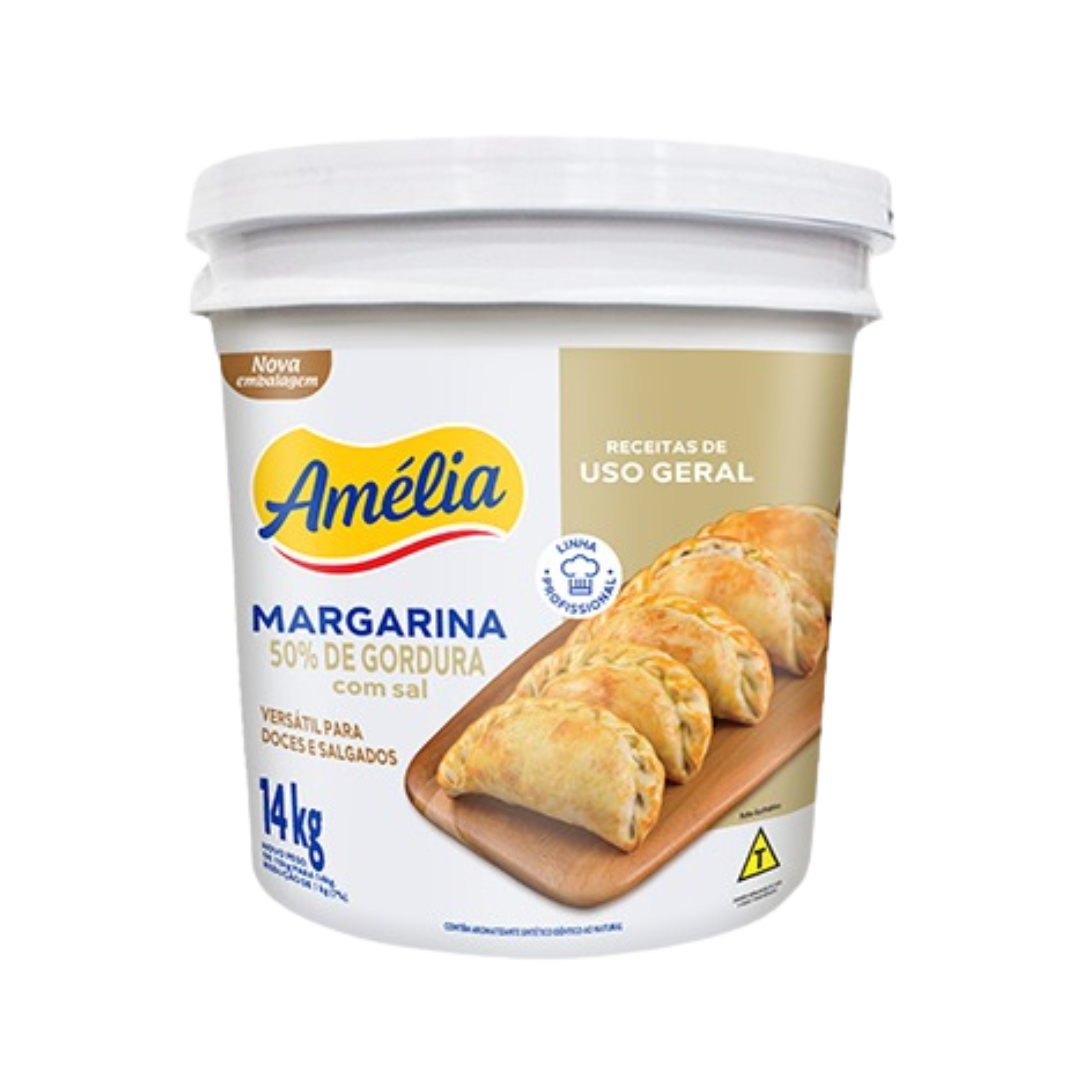 Amélia margarina 50% de gordura com sal 14KG