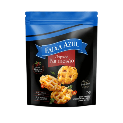 Faixa Azul chips de parmesão sabor pimenta 35G